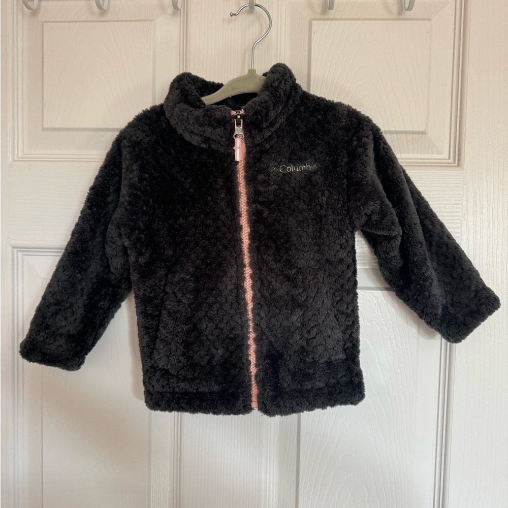 Columbia Fleece Jacket - Charcoal and Light Pink